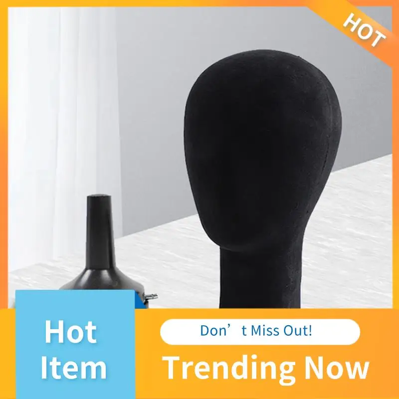 

A13I-Flocking Foam Head Male Female Mannequin Head Mold Wigs Glasses Hat Scarf Display Holder Stand Model Photograph Props