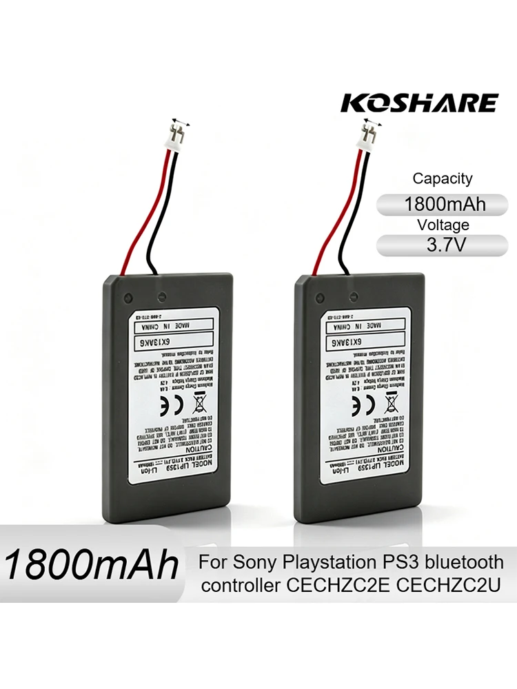 KOSHARE – bateria do kontrolera Sony PS3, baterie litowo-jonowe 3,7 V do konsoli Sony PlayStation 3 DualShock 3, model CECHZC2E/CECHZC2U, LIP1359. — 2