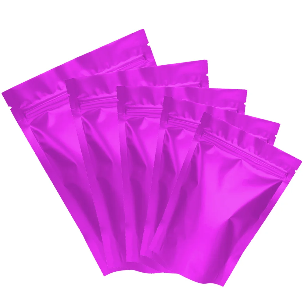 Stand Up Mylar Bag, Aluminum Foil Plastic Packaging Matte Top Zipper Bags, Tea Snack Storage Pouch, Eco Friendly, 100 Pcs