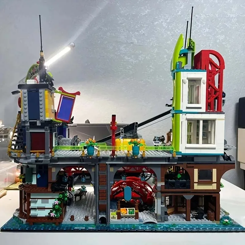 En stock 6163 pièces avec figurines compatibles 71799 City Markets City Gardens Briques de construction Jouets Cadeau d'anniversaire pour enfants