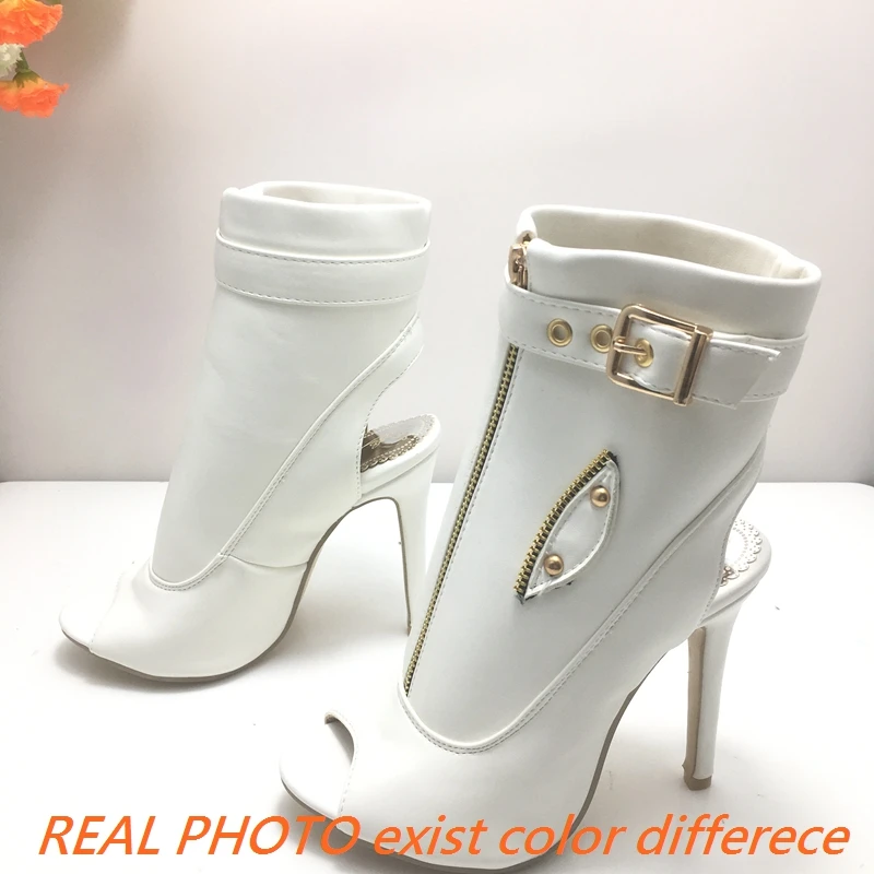 REAVE CAT Summer Sandals Ankle Boots Women 11cm Stiletto High Heels Shoes Peep Toe Ladies Big Size 34-50 F1505