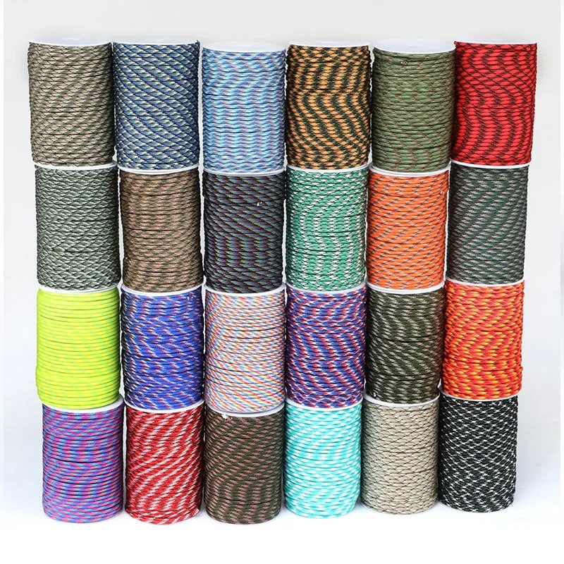 100 m 550 Militär 7-adriges Paracord-Seil 4 mm Outdoor-Polyester-Fallschirmschnur Camping Survival Regenschirm Zeltbündel – Detail 2