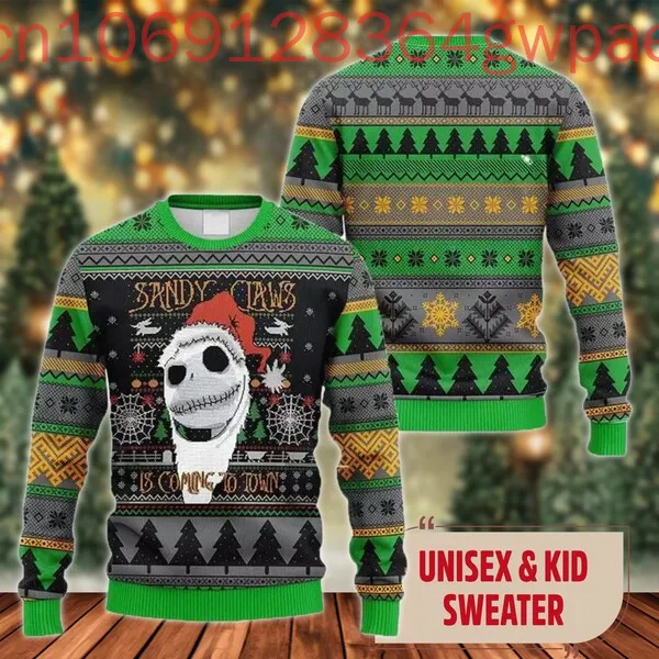 Jack Skellington Ugly Sweater Nightmare before Christmas Sweater Jack and Sally Ugly Sweater Magic Kingdom Holiday Sweater