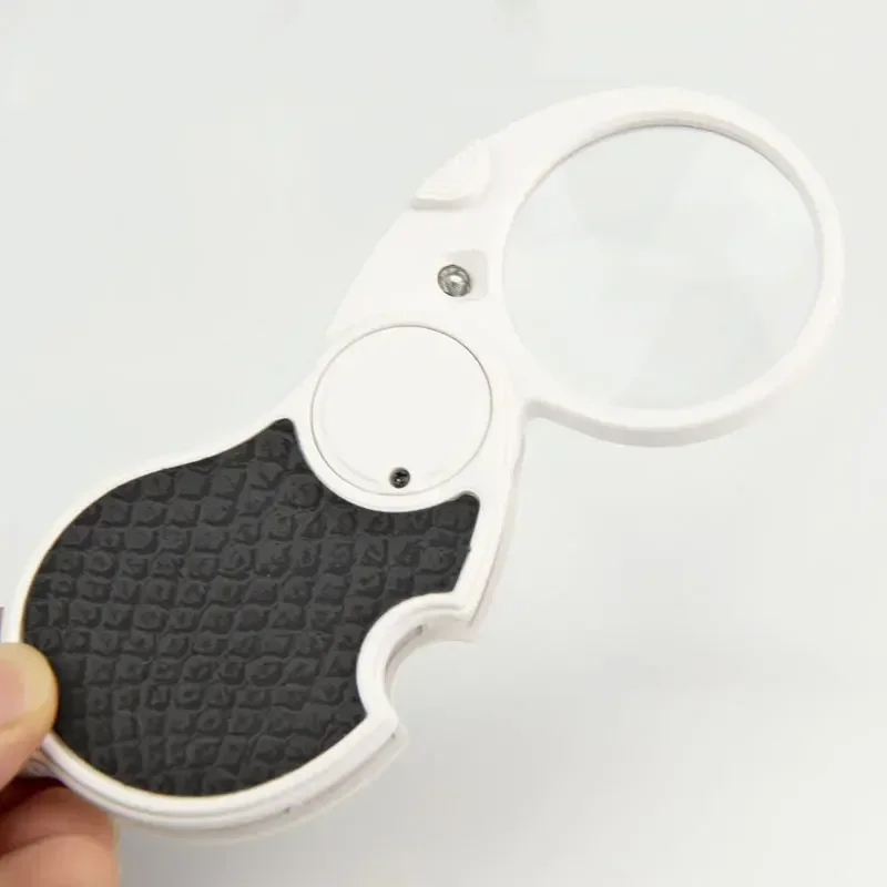 

2PCS 5X Pocket Magnifying Glass with Light Handheld Mini Illuminated Folding Magnifier Glasses Magnifier For Reading Loupe