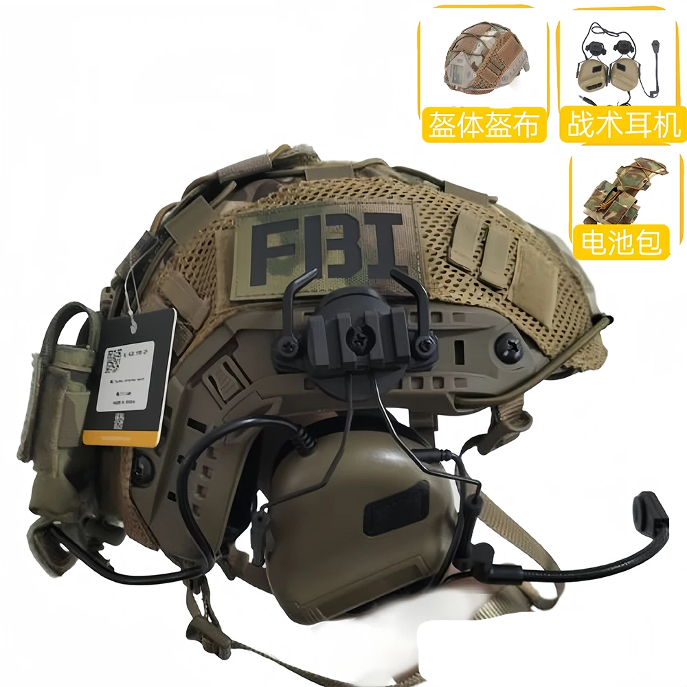 Tactische helmset COD Volledige set beschermingsmiddelen met NVG-model Light Stick-signaallamphoofdtelefoon voor CS Field Cosplay