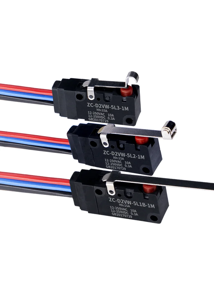 ZHICAN IP67 waterproof micro switch small limit switch 5L1B-1M/5L2A/5L3-3M one open one closed with wire roller button switch