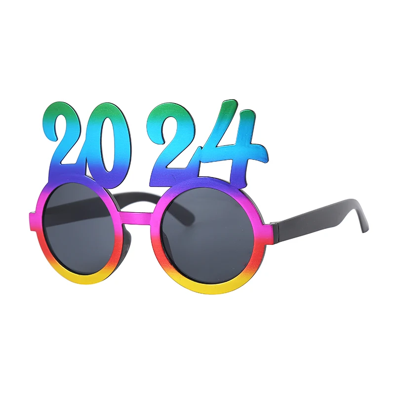 New 2024 Happy New Year Glasses Party Sunglasses Eve Years Eyewear Graduation Supplies Funny Photography Props