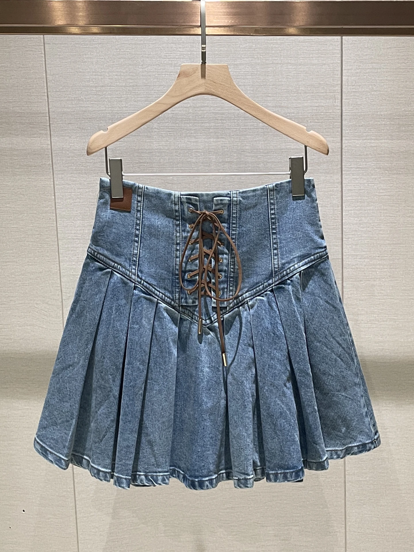 

Синяя джинсовая юбка Ele с высокой талией и узлом для женщин, утягивающая универсальная весна-лето Faion