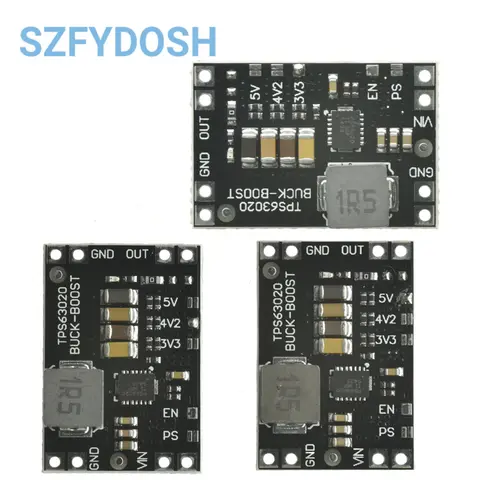 TPS63020 3.3V 4.2V 5V Lithium Battery Automatic Boost Buck Step Up Down Module XL63020 Microcontroller Power Low Ripple