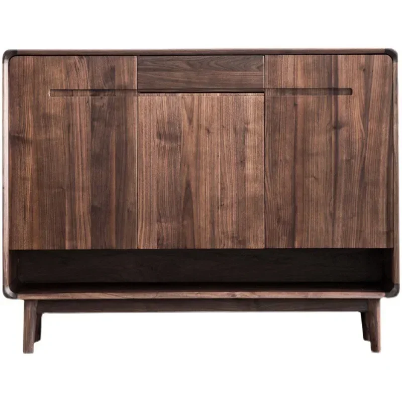 

Шкаф для обуви из североамериканского черного ореха, полностью из массива дерева, современный, простой, в стиле легкой роскоши, скандинавский минималистичный шкаф для хранения вещей.