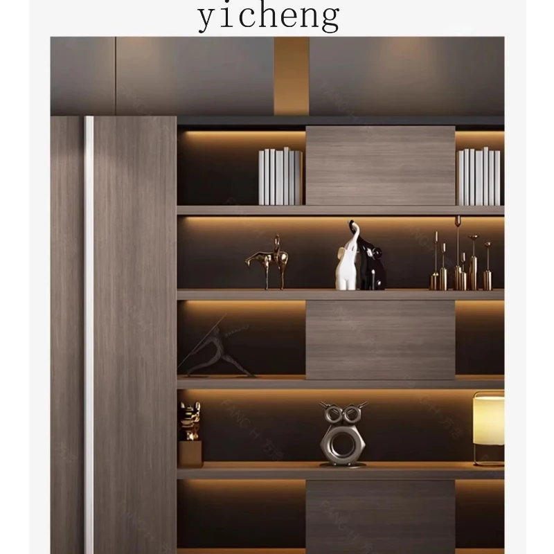 

TQH Office File Cabinet Simple File Cabinet Wooden Boss Room Panel Background Bookcase Combination