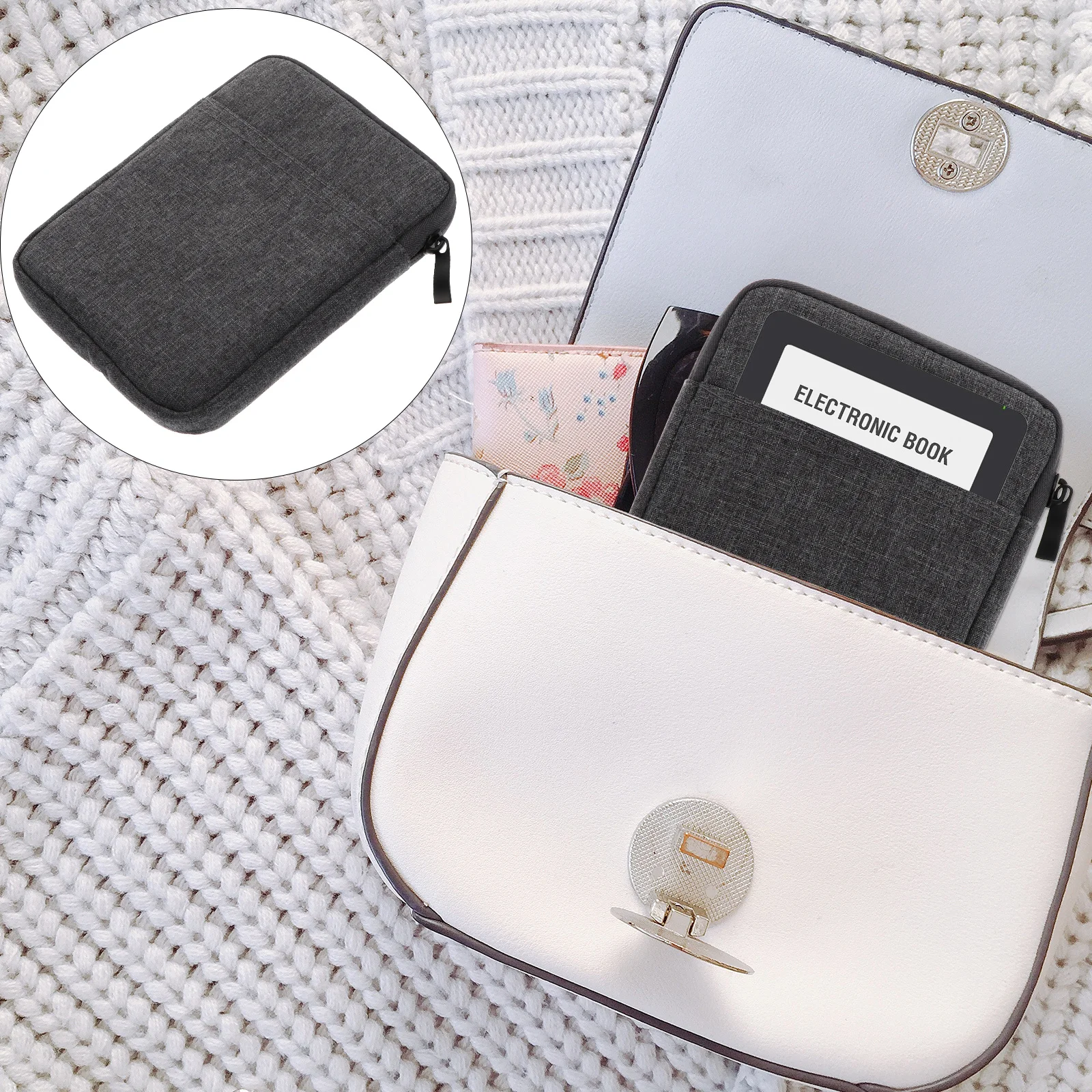 

1Pcs E-Book Protective Case Durable Canvas Space Cotton Shock Scratch Guard Pocket Cover for E-Reader