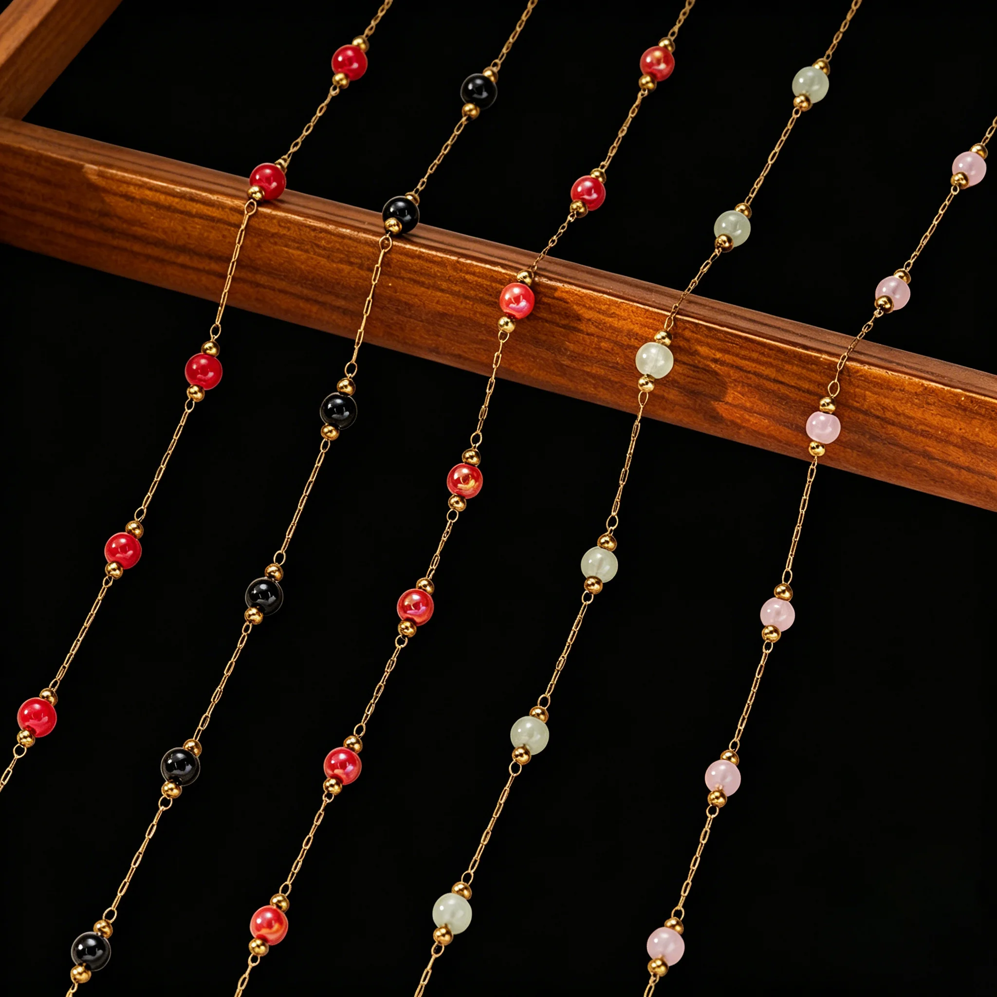 1 Meter Edelstahlkette mit Runden Perlen in Goldfarbe für DIY Armband Halskette Schmuckherstellung Bastelbedarf Zubehör – Detail 5