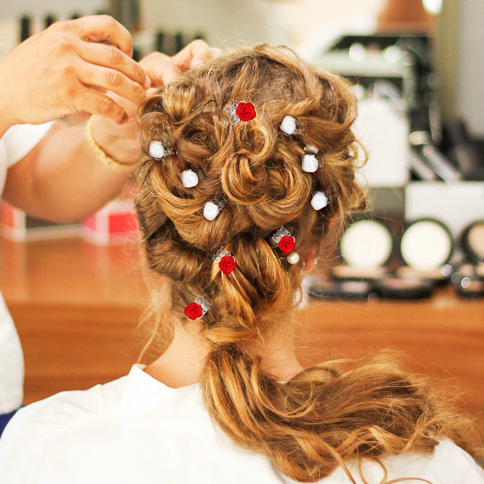 

20Pcs Rose Flower Hair Clips Small Barrettes Women Girls Hairpins Stylish Hair Accessories Perfect for Wedding Picnic Grooming