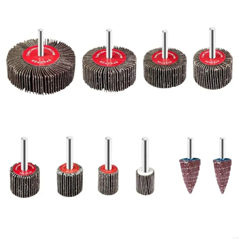 10Pcs Sanding Flap Wheel Polishing Grinding Accessories Tool Disc For Rotary Tool 16/20/25/30/40/50/60/80Mm N2UD