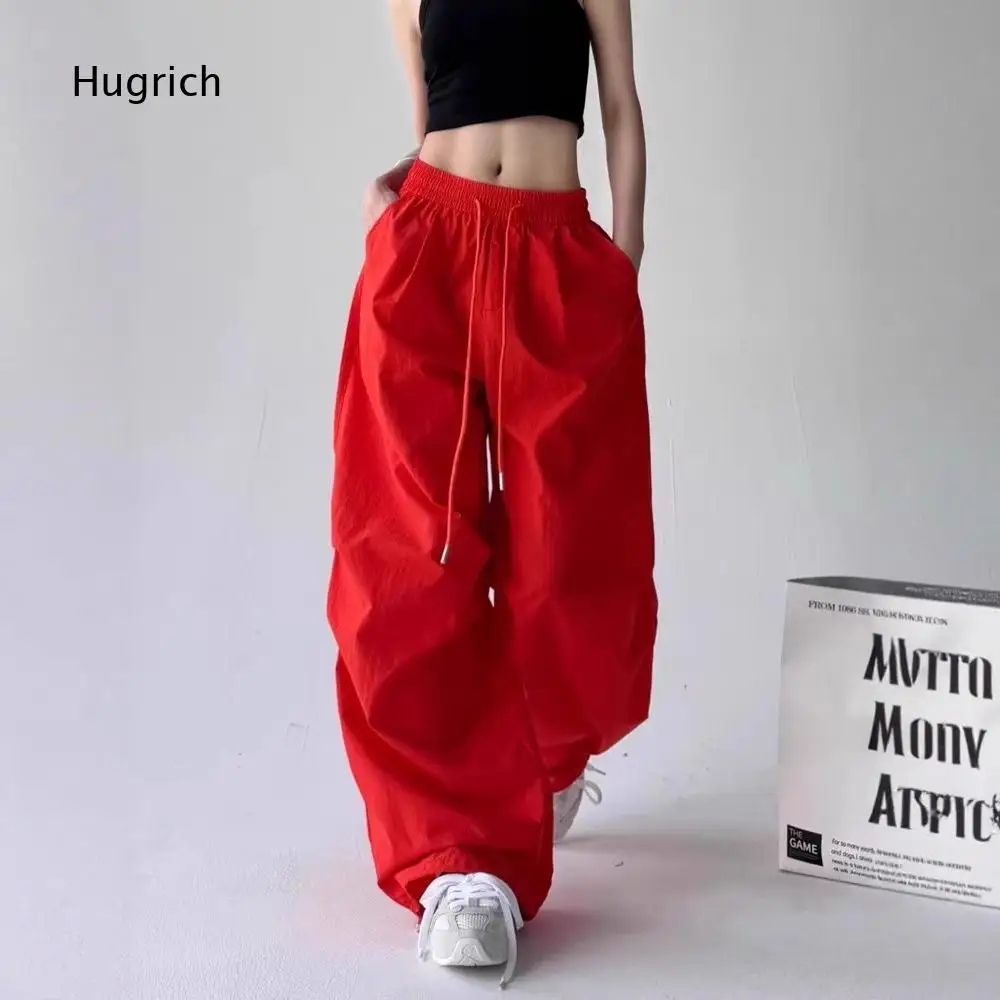 Elastic Drawstring Waist Baggy Balloon Pants Adjustable Ankle Cuff Lightweight Quick Dry Oversized Full Length Casual Trousers