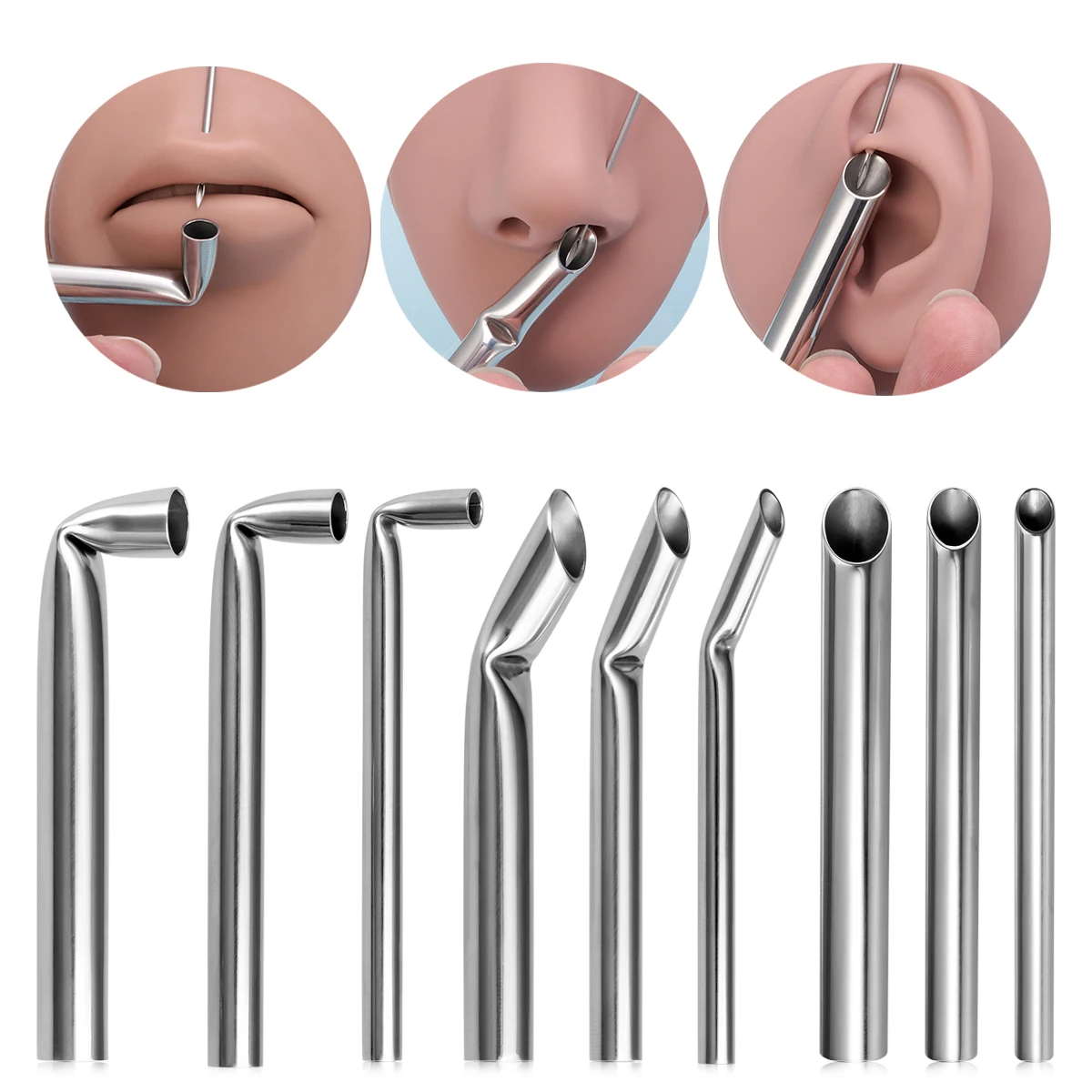 1pc Strumento per gioielli per il corpo Tubo ricevente per piercing Accetta aghi Tubo ricevente per aghi Strumento per piercing in acciaio inossidabile 316L