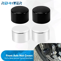 Motorcycle Front Axle Nut Cover Cap Bolt For Harley Sportster XL883 1200 Road King Electra Glide Street Glide FLHR Black/Chrome