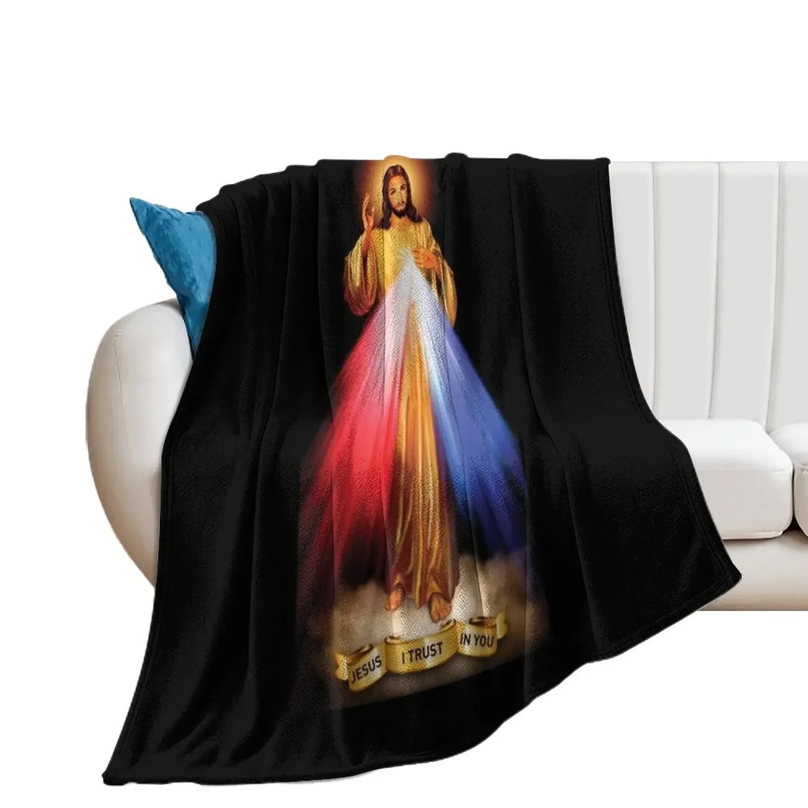 

Jesus I trust in You, Saint Faustina, Divine Mercy Throw Blanket Luxury Brand Comforter Flannels For Baby Blankets