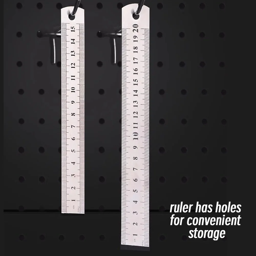 10P 15-30cm Stainless Steel Metal Straight Ruler Precision Double Sided Precision Measuring Tool Scale Metric Ruler Accessories