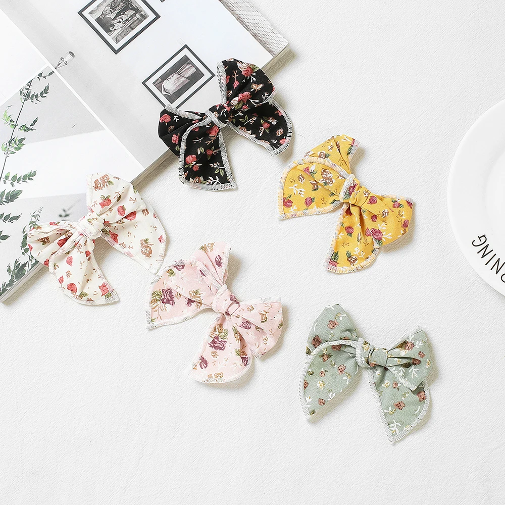 Baby Girl Floral Bow Hair Pin Bebe Hair Clips Head Pins Children Kids Barrettes For Young Girls Newborn Baby Accessories 1Pcs