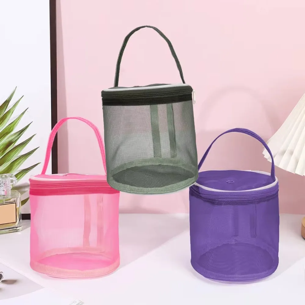 Round Yarn Storage Mesh Bag Lightweight Portable Knitting Wool Yarn Bags Hollow Mesh Yarn Crochet Organizer For Crochet, Sewing