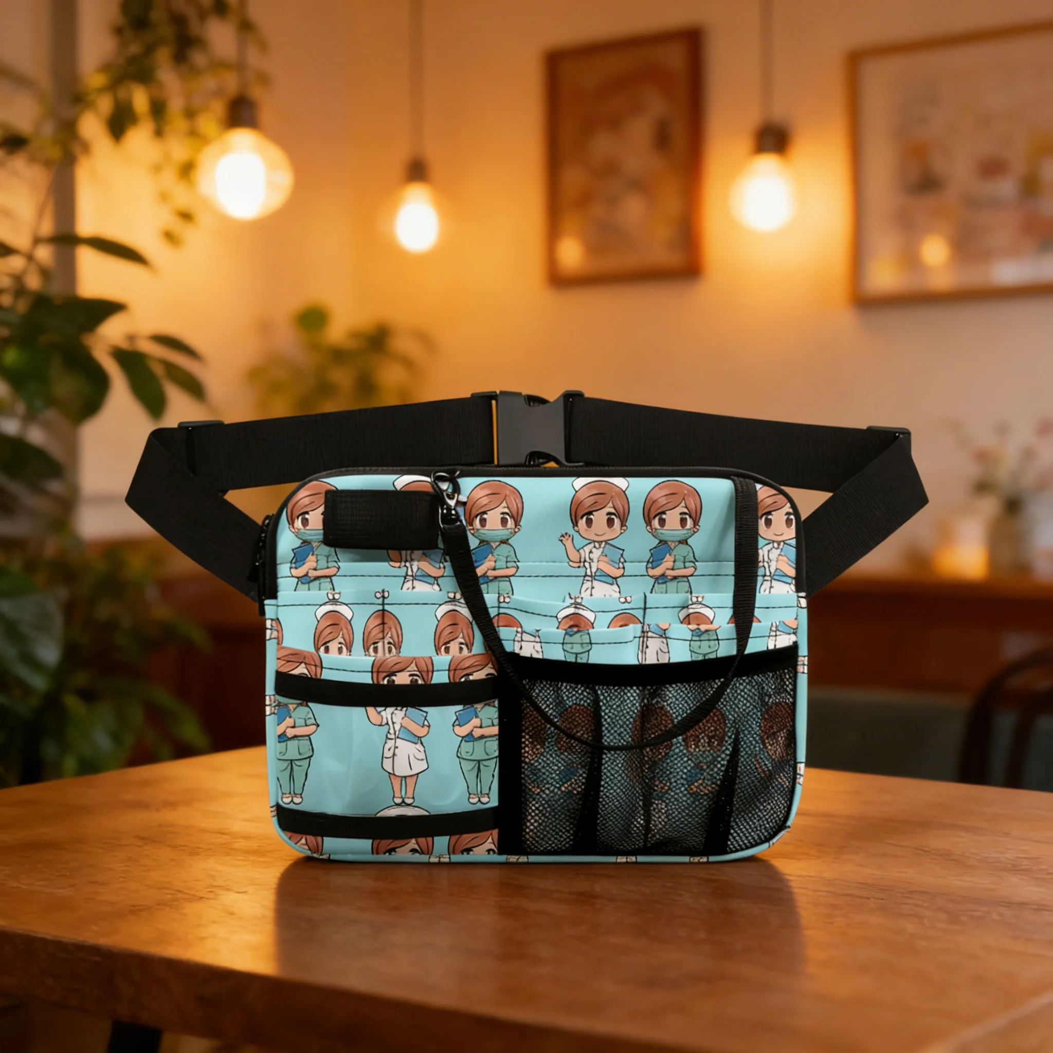 

Новая поясная сумка-органайзер Kawaii Panda Doctor 2026 года, большая сумка с быстросъемными молниями, регулируемая поясная сумка-бананка