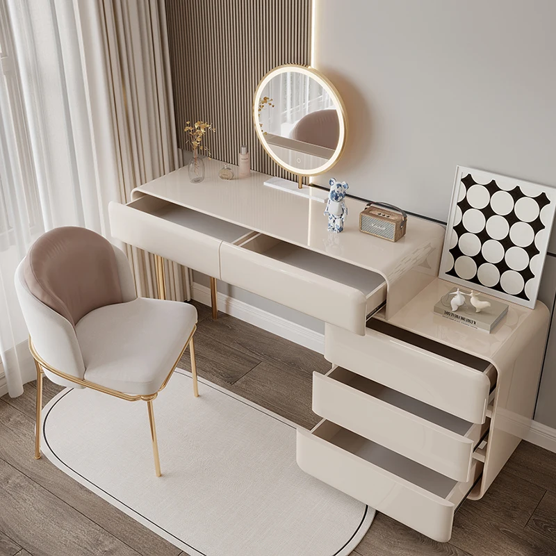 

Luxury Storage Design Dressing Table Cabinet Makeup Chair Minimalist Dressing Table Nordic Women Tocador Mueble Maquillaje Decor