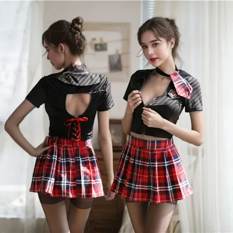 Women Sexy Lingerie Cute Lace Maid Uniform Hot Slip Dress Underwear Costume Cosplay Female Servant Babydoll Erotic Role Play Set