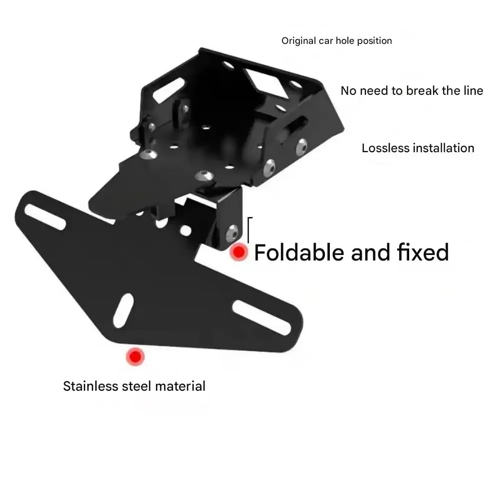 For CF 675SR/675NK Rear License Plate Bracket with Short Tail Support - Original Vehicle Hole Installation without Damage