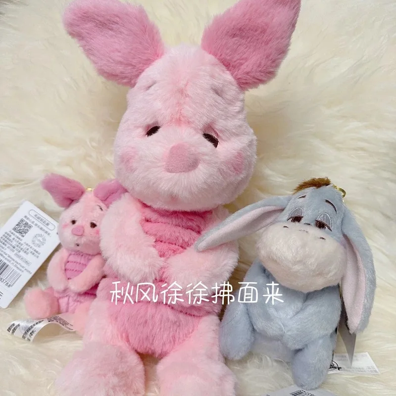 Eeyore-llaveros de peluche de dibujos animados para niños, muñeco de peluche de lechón rosa, colgante de peluche de Anime de 30Cm, regalos de navidad