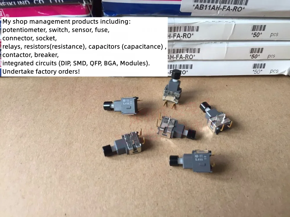 Original new 100% AB11AH-FA button switch 4pin 0.4VA 28V self reset with key cap