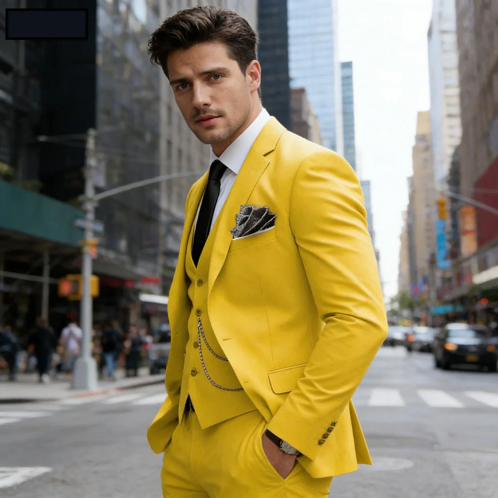 

Элегантный однотонный мужской костюм Slim Fit: модный дизайн, комплект из пиджака, жилета и брюк для свадьбы, вечеринки, выпускного, деловых встреч и повседневной носки