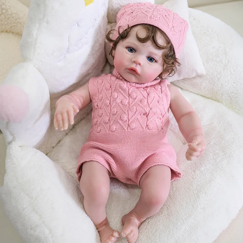 

47CM Reborn Baby Meadow Lifelike Soft Touch 3D Skin Hand Painted Multiple Layers with Genesis Paint muñecas Bebe Reborn Dolls