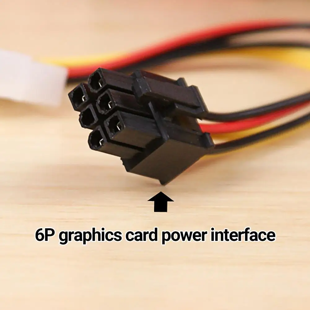 HighToughness 17cm 4Pin to 6Pin PCI-Express PCIE Graphics Card Power Adapter Cable for Desktop