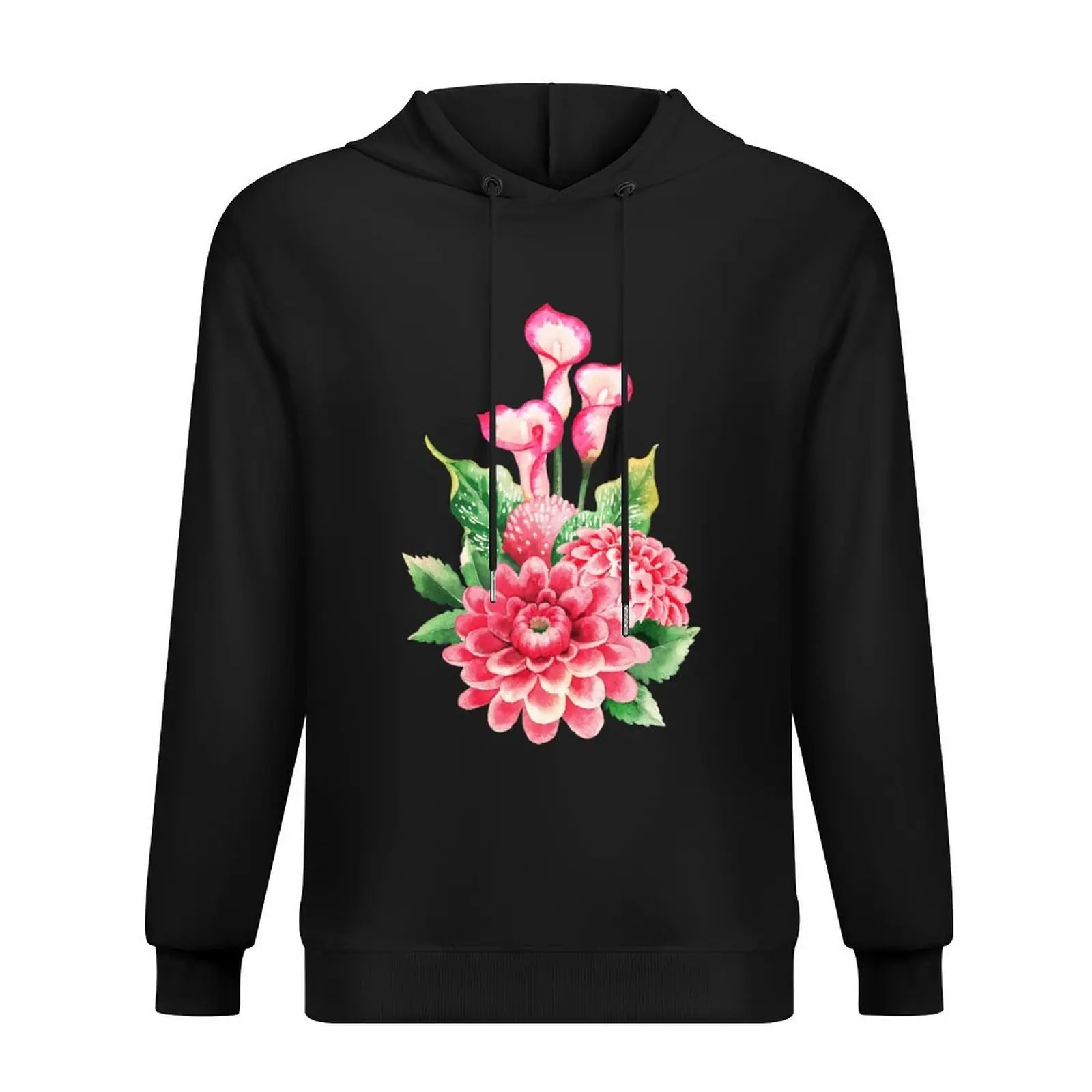 

Watercolor bouquet of dahlia and calla lily flowers Hoodie korean clothes anime clothes autumn clothes graphic hoodies