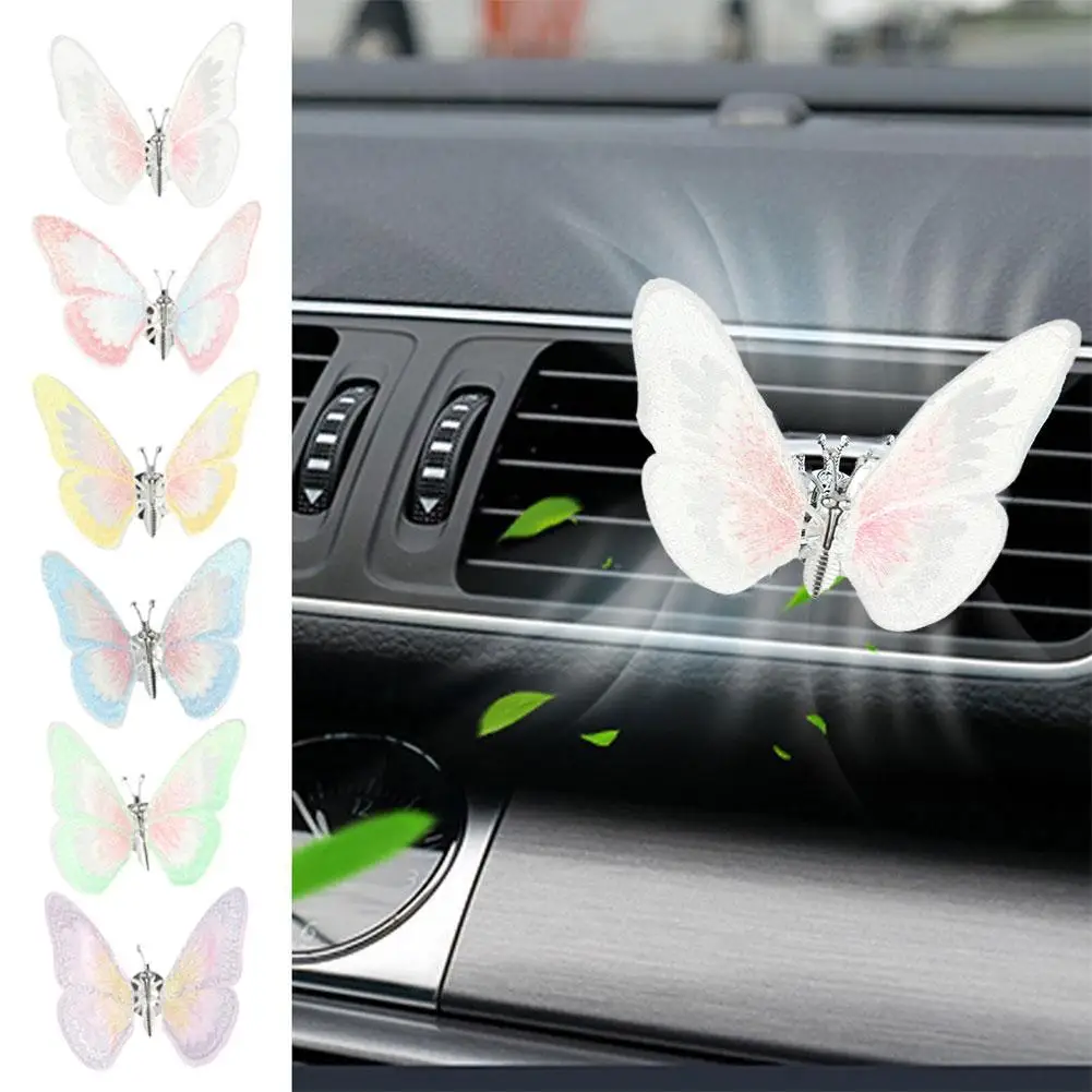 Moving Butterfly Car Center Console Air Outlet Aromatherapy Ornament For Girlfriend Car Refreshing Fluttering Butterfly Decor