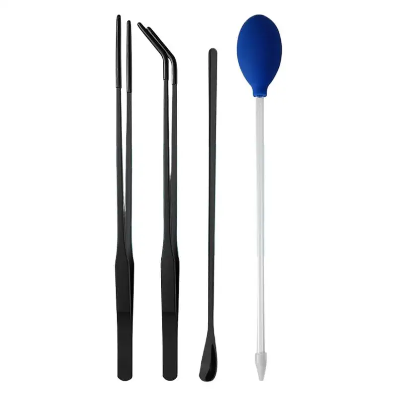 Reptile Feeding Tongs Aquarium Rubber Tip Feeding Tweezers 4 Pieces Comfortable Professional Terrarium Reptile Supplies For