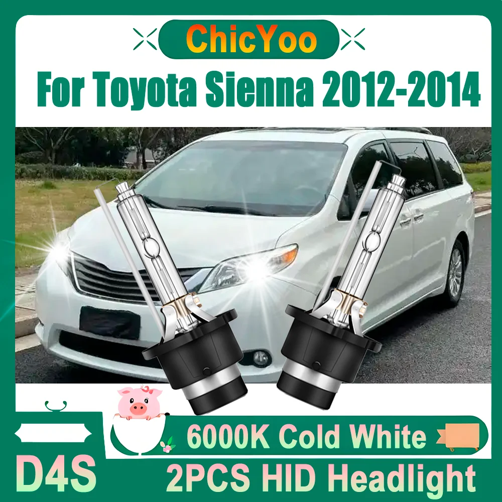 

2PCS Plug And Play D4S Xenon Headlight 6000K Super Bright White HID Car Lights 12V Xenon Lamps For Toyota Sienna 2012 2013 2014