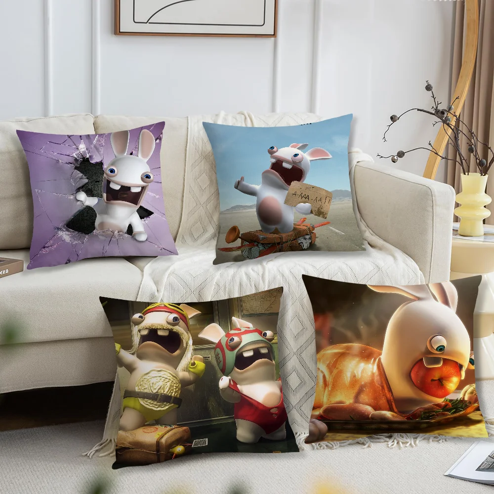 Cartoon R-Ravings Cute R-Rabbids cushion cover Accessories Square Cushion Room Bedroom Headboard Sofa Living Backrest Car Nap