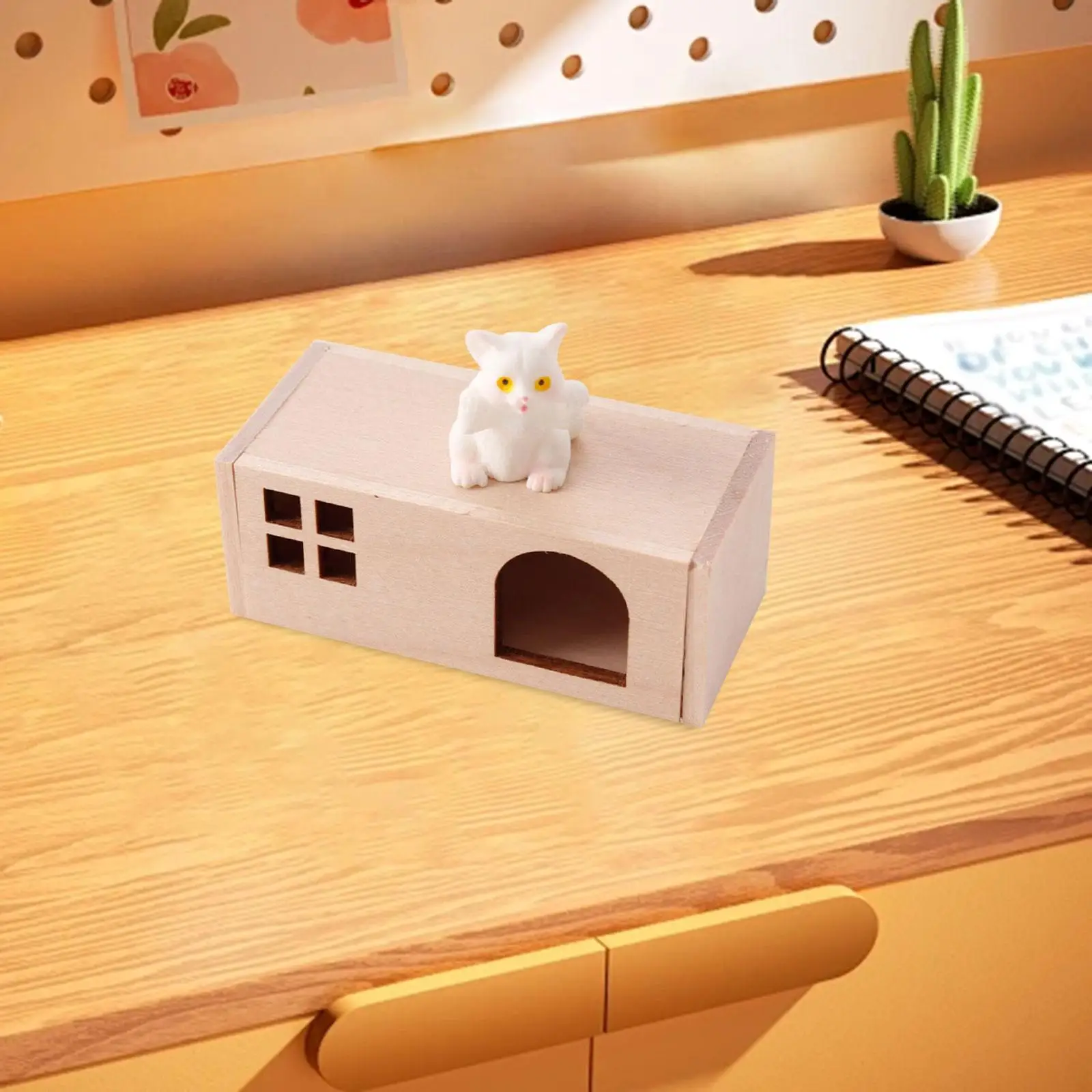 1/12 casa de bonecas em miniatura para casa de animais de estimação decoração cena de vida modelo de coleção de brinquedos