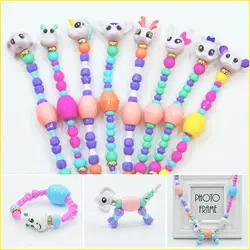 Funny Acrylic Animal Magic Bracelet Children's Surprise Birthday Gift DIY Deformation Pet Beads Bracelets Girls Party Favors Toy