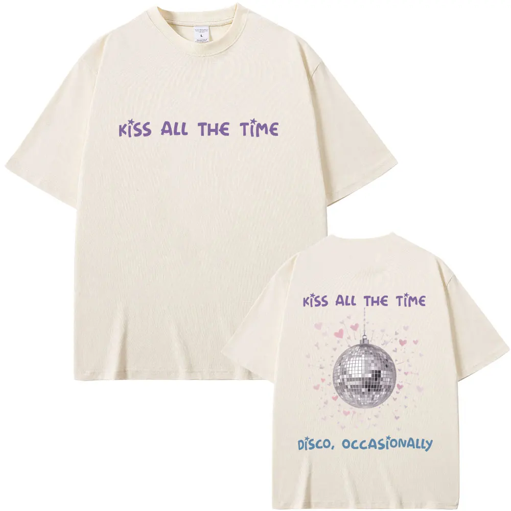

Limited New Album Kiss All The Time Disco Occasionally Graphic T-shirt Men Women Hip Hop Fashion Oversized T Shirts Streetwear
