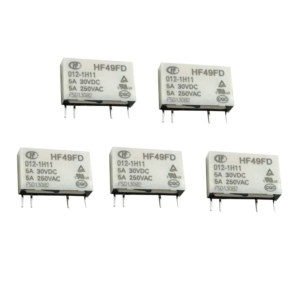 HF49FD/012-1H11 PCB マウント密閉型小型パワーリレー、5 個パック