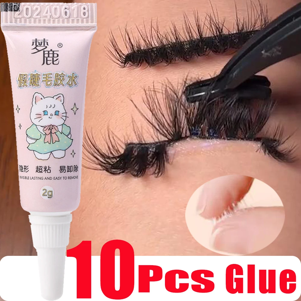 10 Stuks Vorstbestendige Valse Wimper Lijm Langdurige Waterdichte Valse Wimper Lijmen Sneldrogende Lijm Wimpers Extension make-up