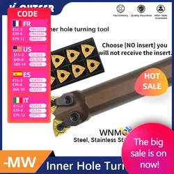 Aço Double Head Inner Hole Cutter Bar, WNMG Inserção Set, Primavera, D16R-04R, D20R-MW04L, D25R-MW08H,