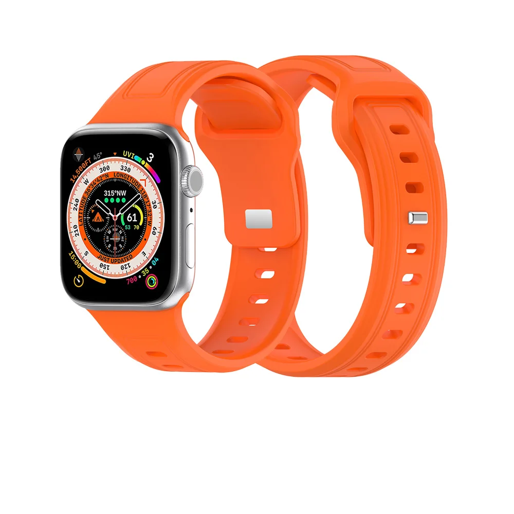 Soft silicone strap for Apple watch series 8 7 6 5 4 41MM 45MM wristband for iwatch Ultra 49MM/SE 40mm smartwatch accessories
