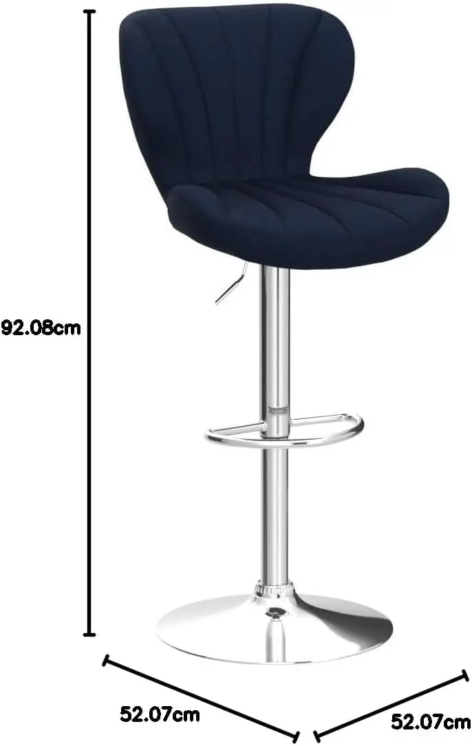 Ellston bar putar dapat disesuaikan beludru dalam warna biru, Set 2