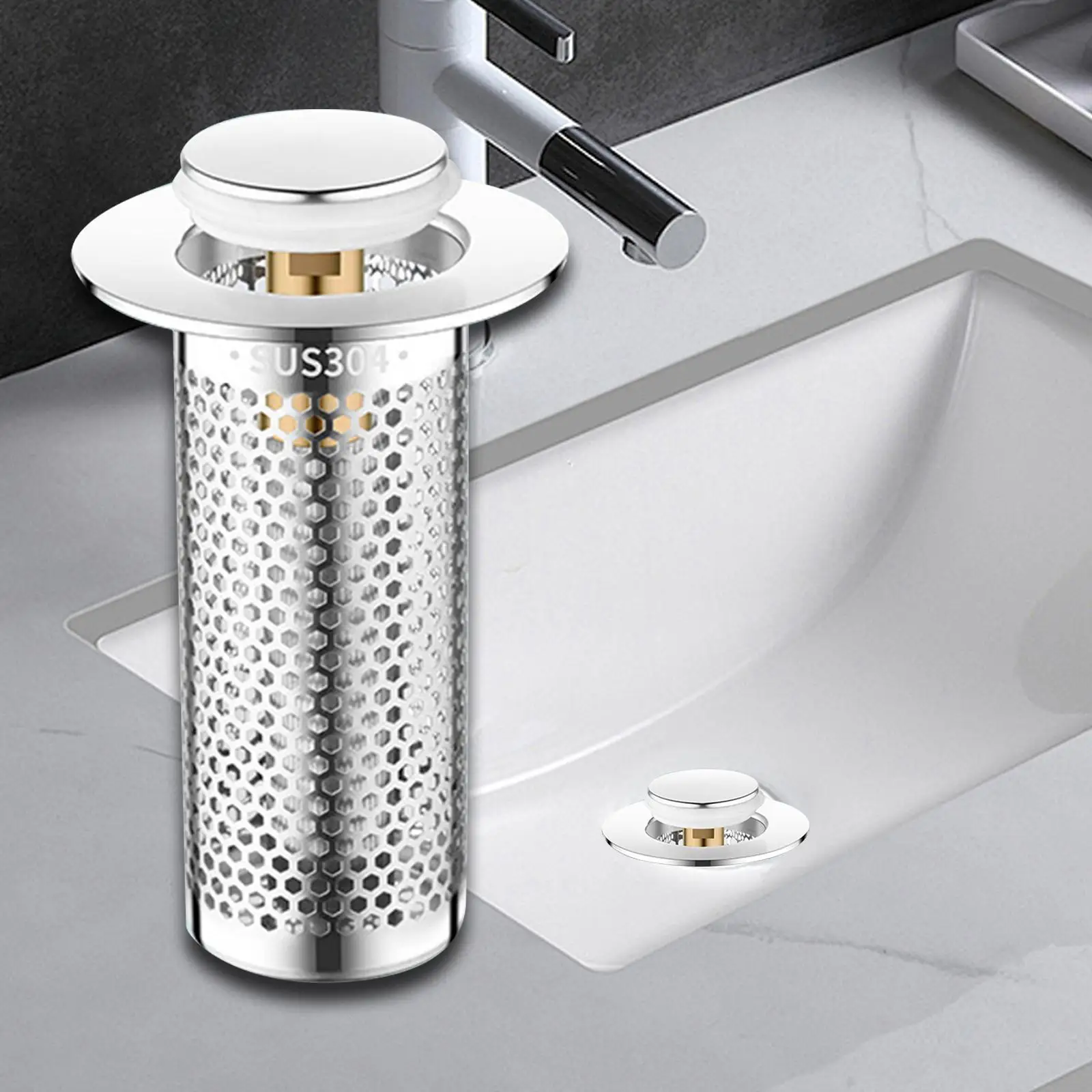 

Stainless Steel Sink Strainer for Bathroom And Kitchen Drain