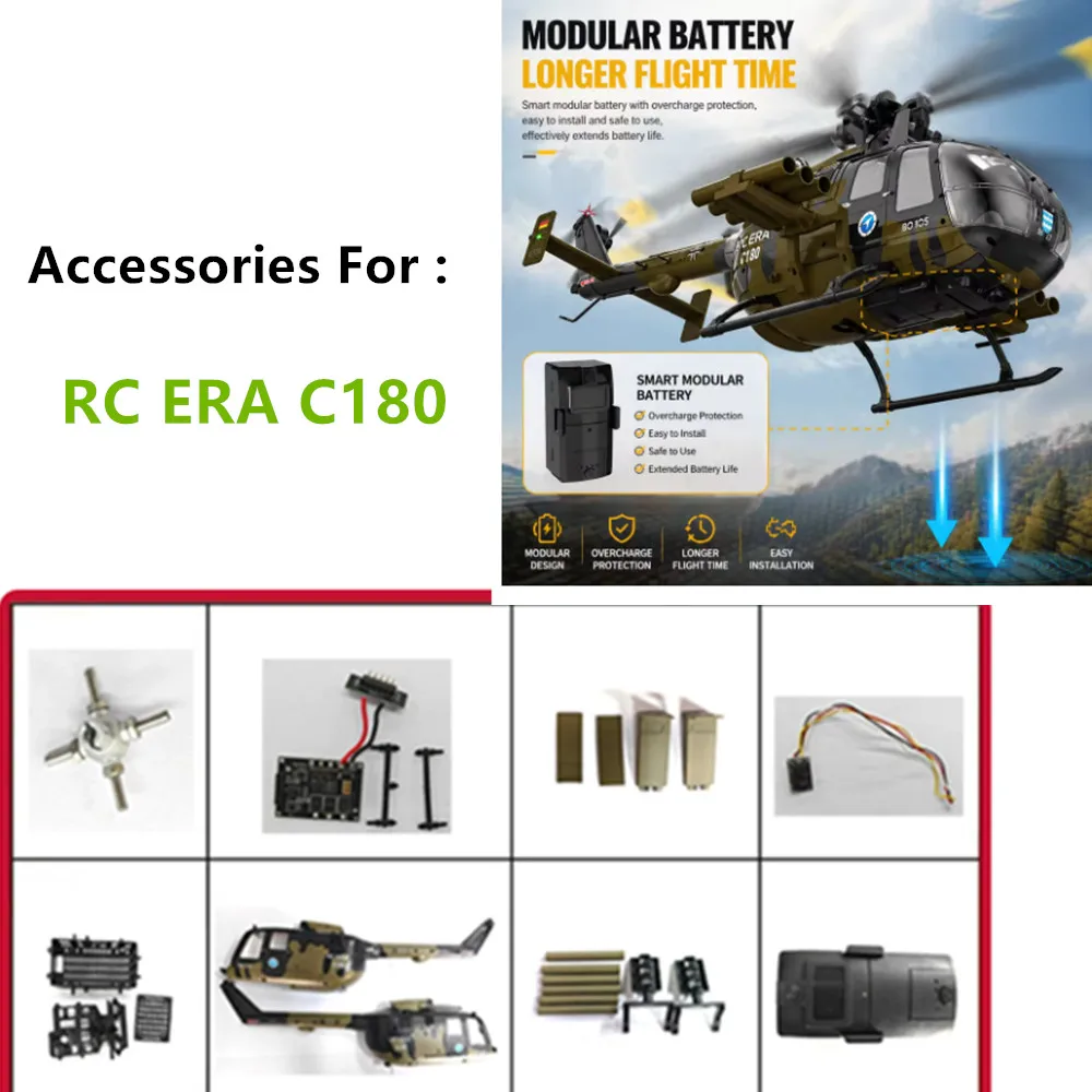 RC ERA C180  Accessories Original C180 RC Helicopter Battery C180  Tail Rotor RC ERA C180 Blades Parts